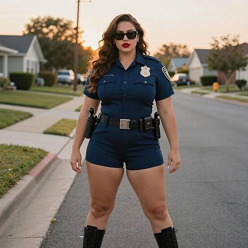 Confident Woman in Police Uniform Portrait