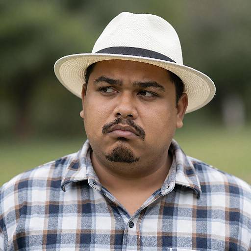 Puzzled Man in Natural Outdoor Setting