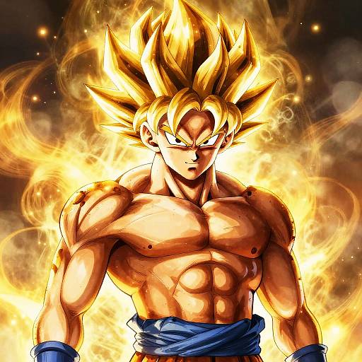 Realistic Goku Powering Up Scene