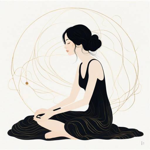 Minimalist Meditative Woman in Klimt Style Minimalist Meditative Woman in Klimt Style