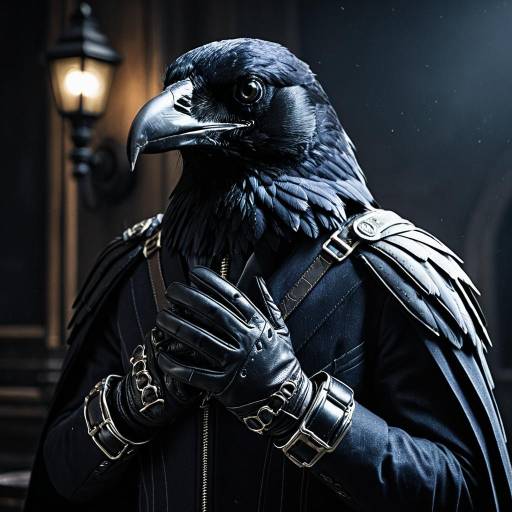 Photorealistic Raven with Detailed Textures