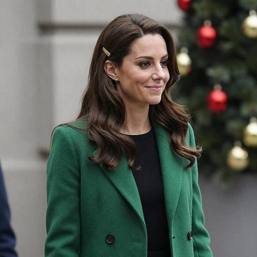 Charming Woman in Green Coat Portrait