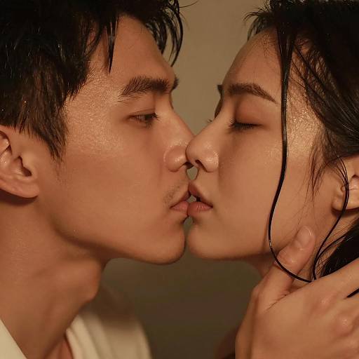 Intense Close-Up of Romantic Moment