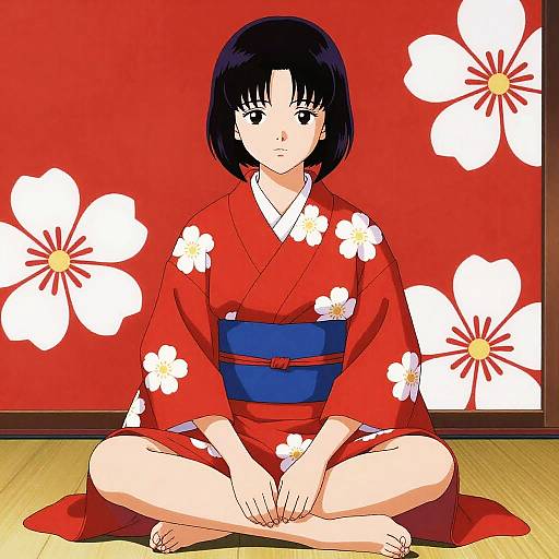 1980s Anime Style Asian Girl