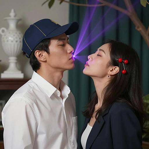 Intense Connection: Man and Woman Indoors