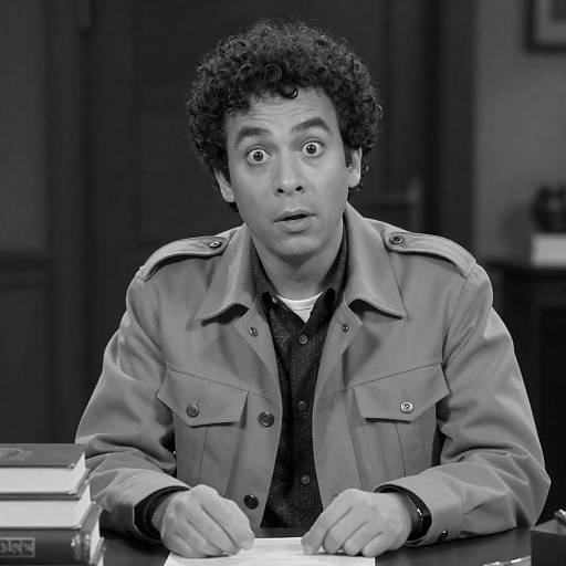 Black-and-White Surprised Man Portrait