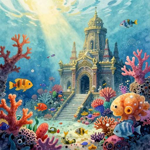 Dreamy Underwater World in Watercolor