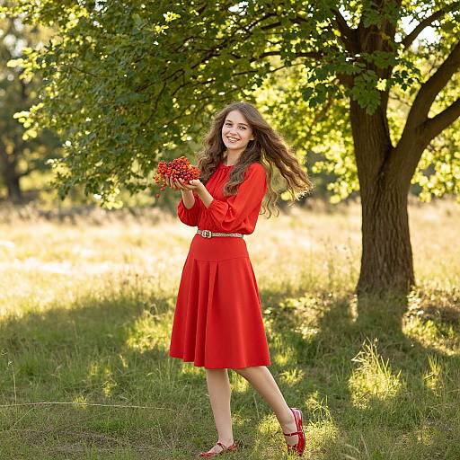 Young Woman in Sunny Meadow