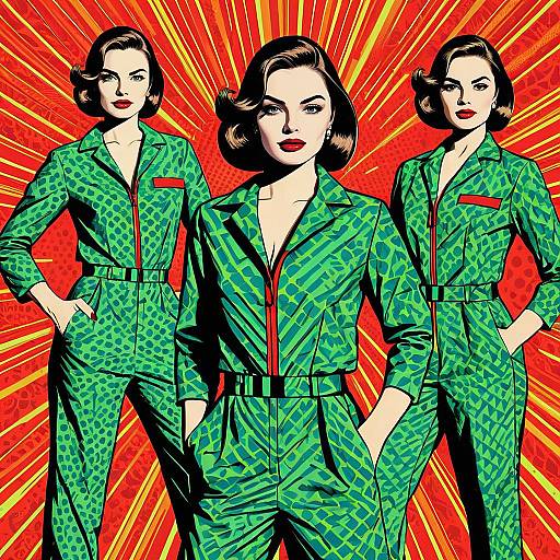 Pop Art Woman with Bright Green Eyes