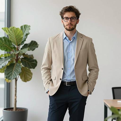 Young Man in Business Casual Attire