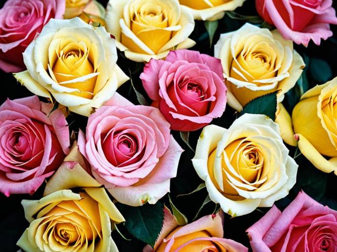 Vibrant Close-Up Rose Wallpaper Design