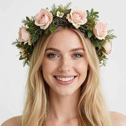 Blonde Woman with Flower Crown