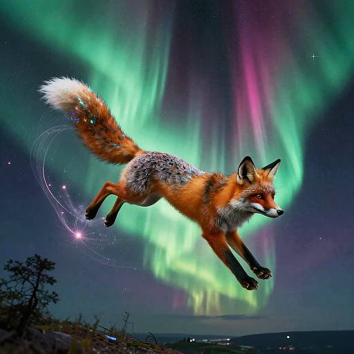 Psychedelic Fox Spirit in Cosmos