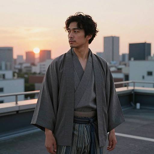 Half Japanese Man in Urban Fashion