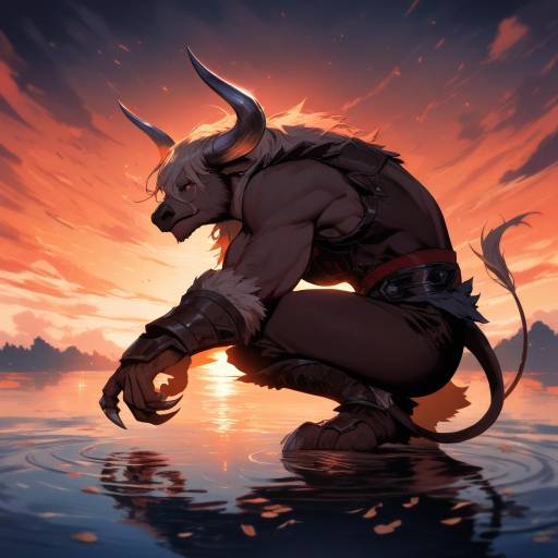 Mighty Minotaur at Sunset Reflection Mighty Minotaur at Sunset Reflection