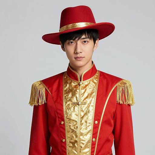 Male in Red and Gold Outfit