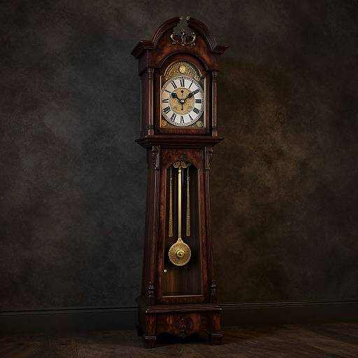Intricate 3D Vintage Grandfather Clock