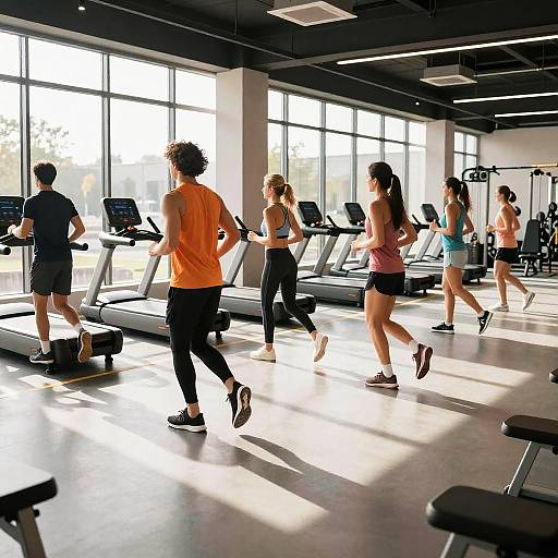 Energetic Joggers in Modern Gym
