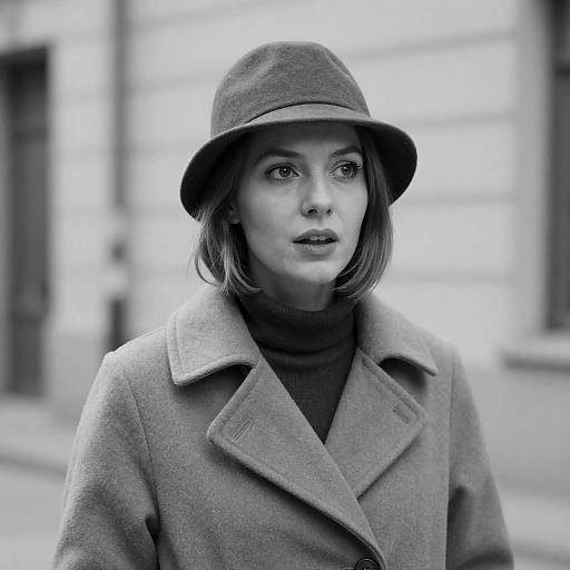 Surprised Woman in Hooded Coat