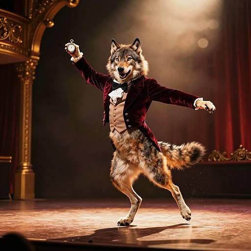 Tap-Dancing Wolf in Vintage Theater