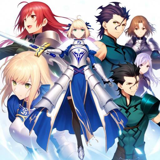 Fate Series Battle Scene with Characters