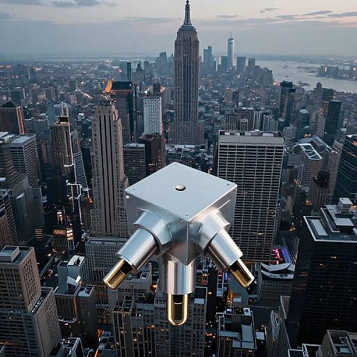 Cyberpunk Manhattan with Giant Plug