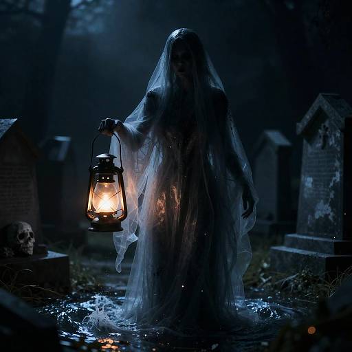 Haunting Wraith in Coastal Mausoleum