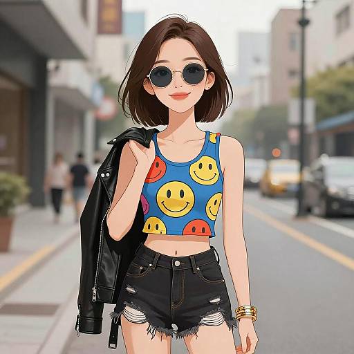 Stylish Smiling Urban Woman Portrait