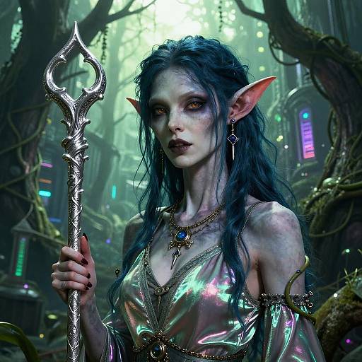 Cyberpunk Changeling in Arboreal City