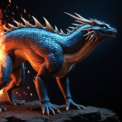 Realistic Fire-Breathing Dragon Fantasy Artwork Realistic Fire-Breathing Dragon Fantasy Artwork