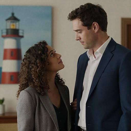 Intimate Moment Between Man and Woman Indoors