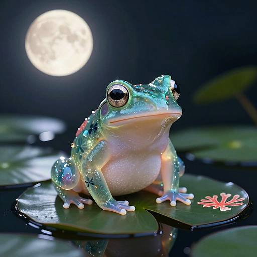 Sapphire Glimmer Froglet Moonlight Scene