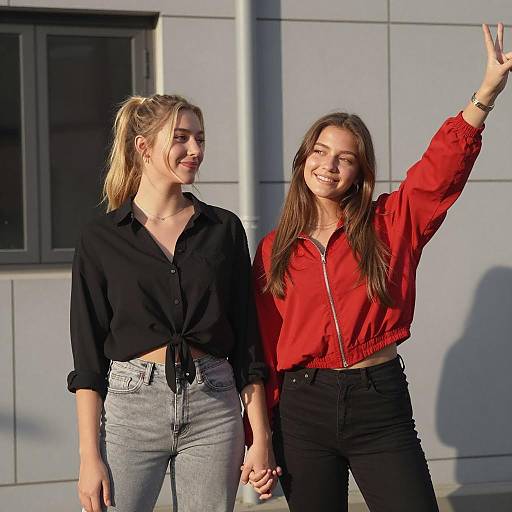 Young Women Embracing Friendship in Sunlight