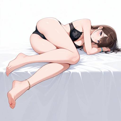 Elegant Woman Lying on Bed Elegant Woman Lying on Bed