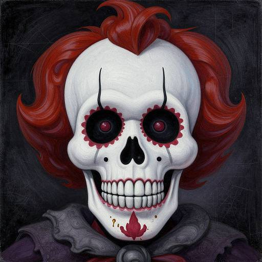 Grunge Sugar Skull Cartoon Artwork