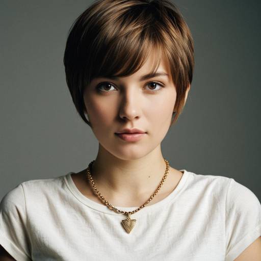 Realistic Pixie Cut Girl Portrait