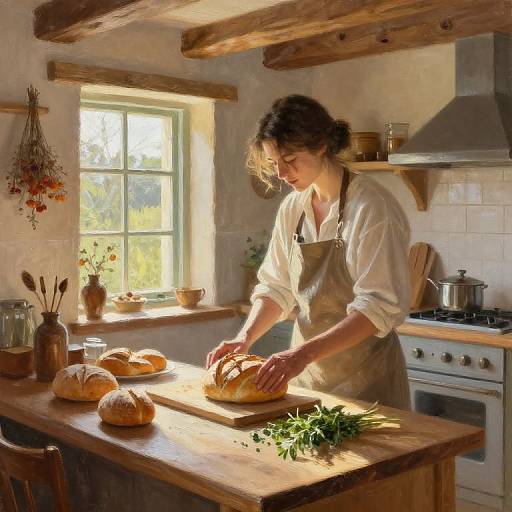 Cozy Farmhouse Kitchen with Bread