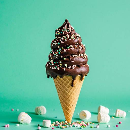 Chocolate Ice Cream Cone with Mini Marshmallows