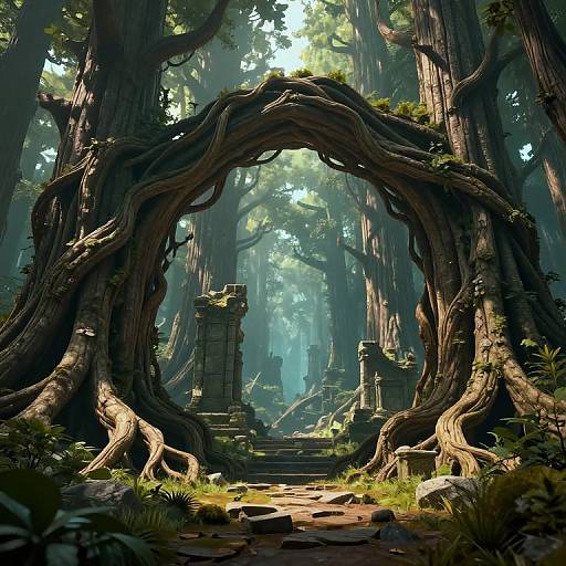 Surreal 3D Fantasy Ancient Forest