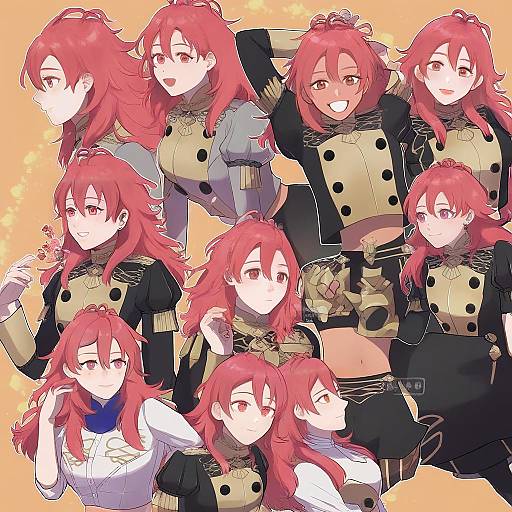 Illustration of Hapi (fire emblem), fire emblem in the style of Clamp (circle)