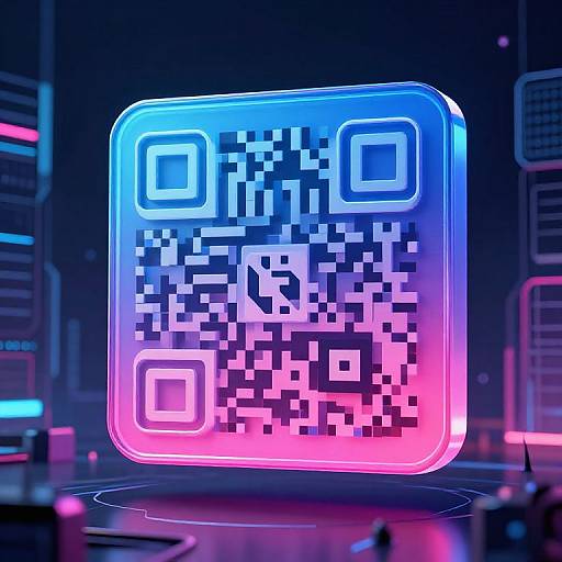 Futuristic 3D Neon QR Code