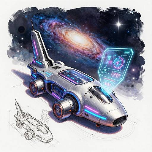 Futuristic Time Travel Machine Blueprint