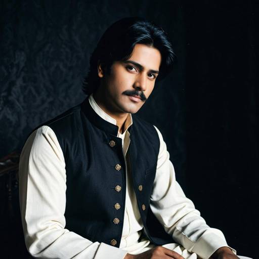 Man in Traditional Indian Kurta and Waistcoat