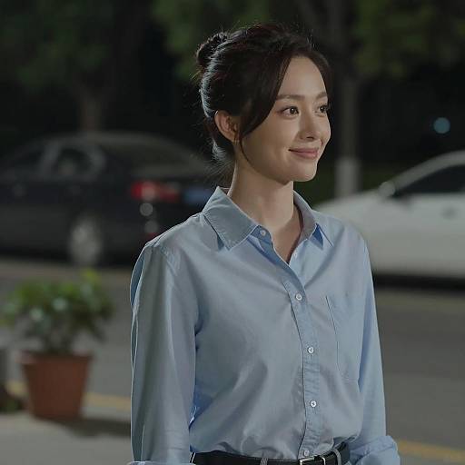 Cinematic Nighttime Portrait of Woman