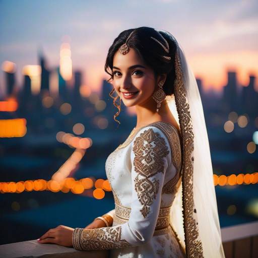 Charming Middle Eastern Bride at Dusk