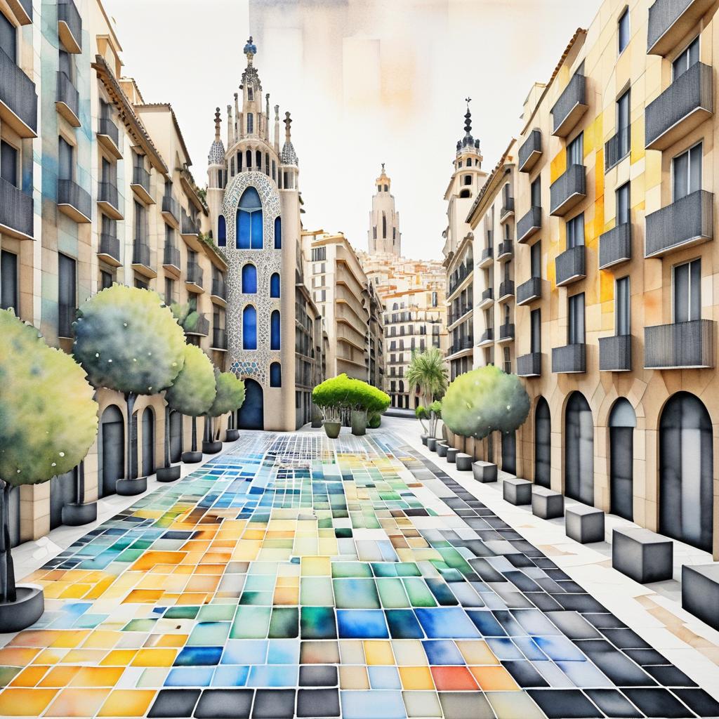 Modernist Translucent Landscape of Barcelona