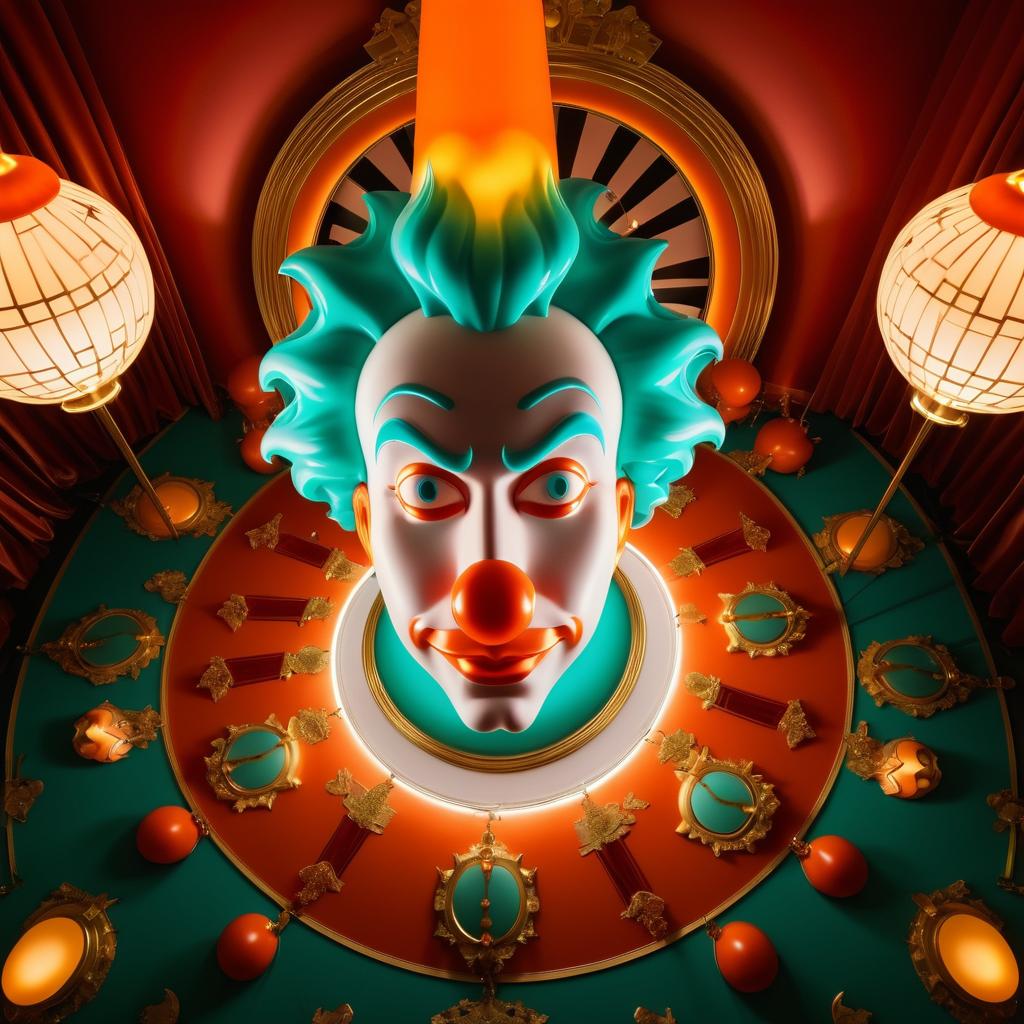 Krusty the Clown in Neo-Baroque Scene