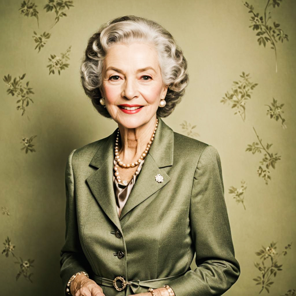 Elegant Elderly Woman in Retro Style