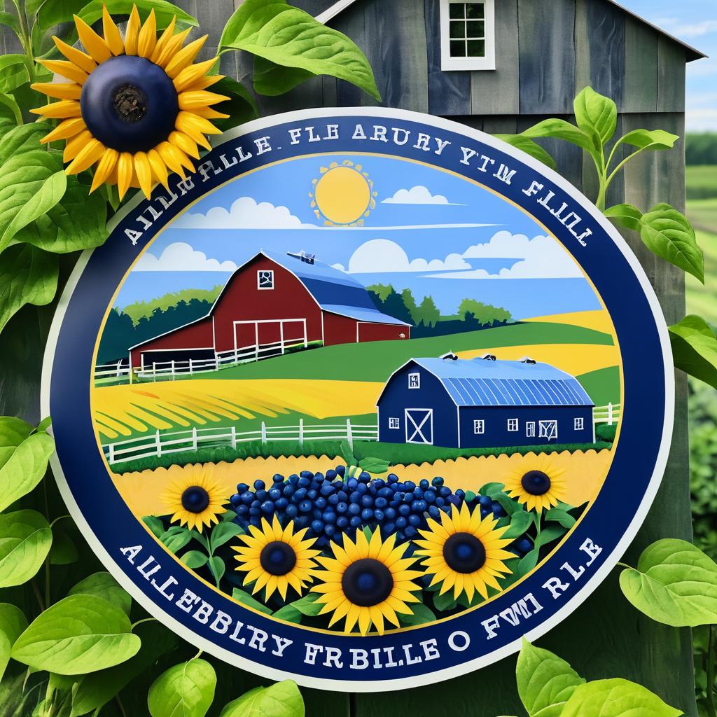 Rustic Farm Logo for Blueberry Hill