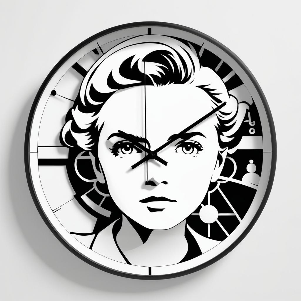 Playful Marie Curie Clock Design